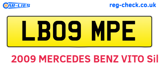 LB09MPE are the vehicle registration plates.