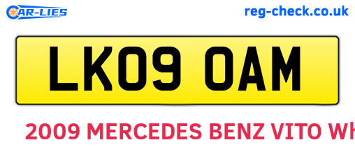 LK09OAM are the vehicle registration plates.