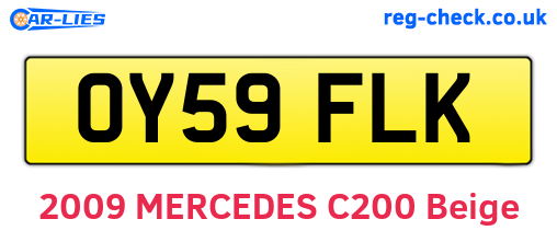 OY59FLK are the vehicle registration plates.