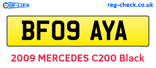 BF09AYA are the vehicle registration plates.