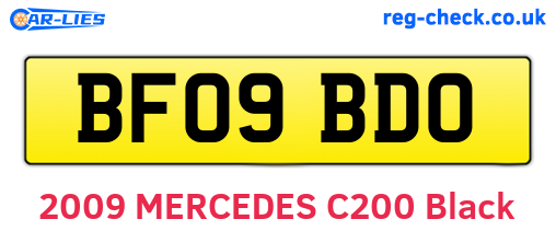BF09BDO are the vehicle registration plates.