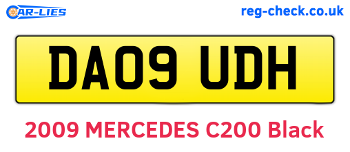 DA09UDH are the vehicle registration plates.