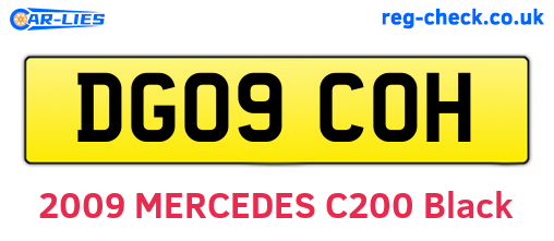 DG09COH are the vehicle registration plates.