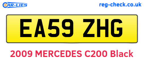 EA59ZHG are the vehicle registration plates.
