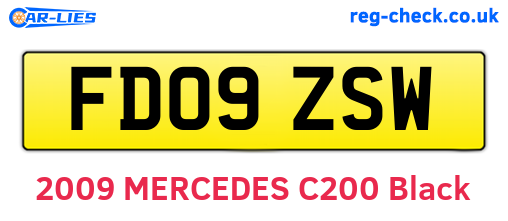 FD09ZSW are the vehicle registration plates.