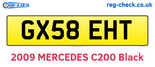 GX58EHT are the vehicle registration plates.