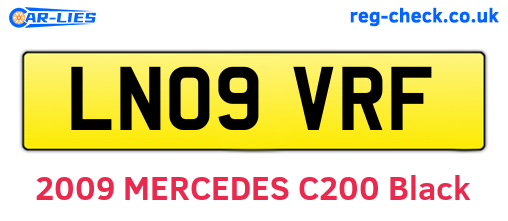 LN09VRF are the vehicle registration plates.