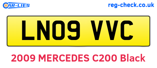LN09VVC are the vehicle registration plates.
