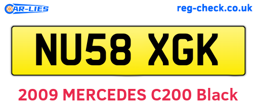 NU58XGK are the vehicle registration plates.