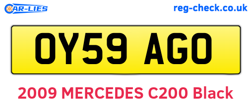 OY59AGO are the vehicle registration plates.