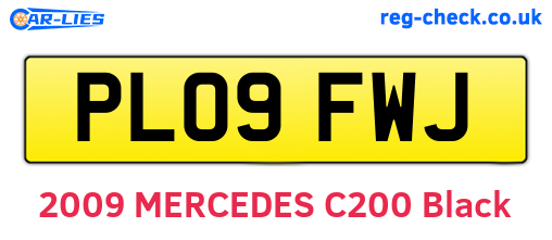 PL09FWJ are the vehicle registration plates.