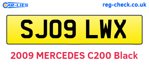 SJ09LWX are the vehicle registration plates.