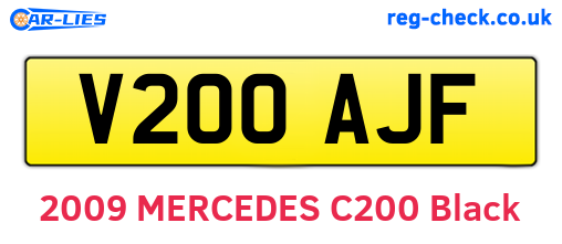 V200AJF are the vehicle registration plates.
