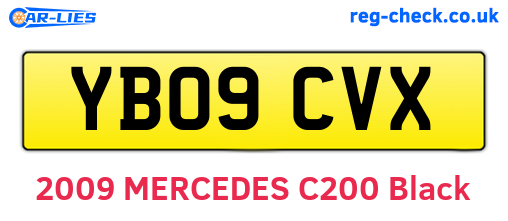 YB09CVX are the vehicle registration plates.