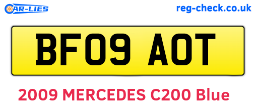 BF09AOT are the vehicle registration plates.