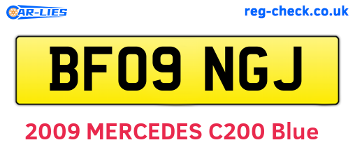 BF09NGJ are the vehicle registration plates.