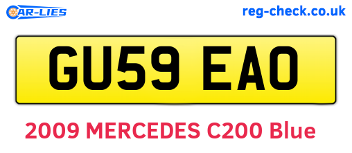 GU59EAO are the vehicle registration plates.