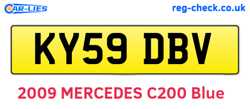 KY59DBV are the vehicle registration plates.