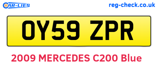 OY59ZPR are the vehicle registration plates.