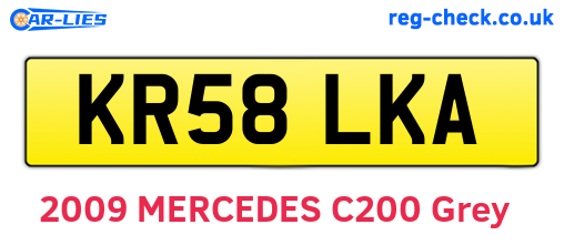 KR58LKA are the vehicle registration plates.