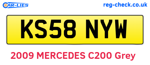 KS58NYW are the vehicle registration plates.
