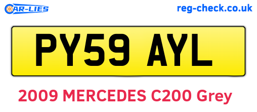 PY59AYL are the vehicle registration plates.