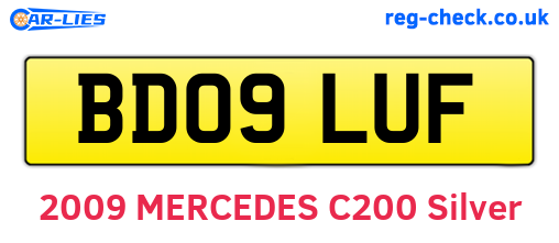 BD09LUF are the vehicle registration plates.