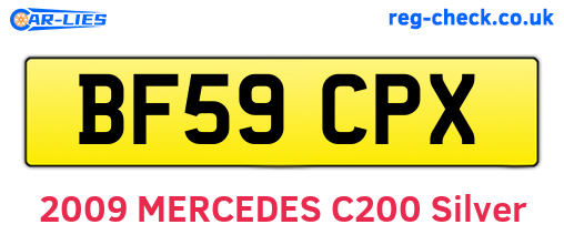 BF59CPX are the vehicle registration plates.
