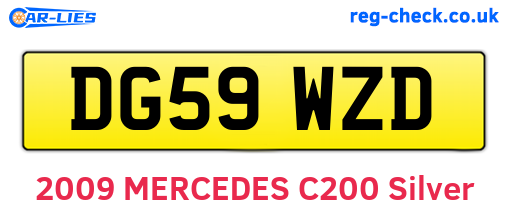 DG59WZD are the vehicle registration plates.