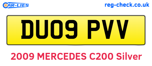 DU09PVV are the vehicle registration plates.