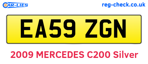 EA59ZGN are the vehicle registration plates.