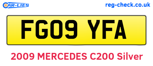 FG09YFA are the vehicle registration plates.