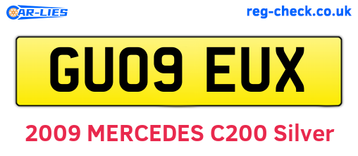 GU09EUX are the vehicle registration plates.