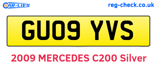GU09YVS are the vehicle registration plates.