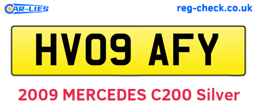 HV09AFY are the vehicle registration plates.