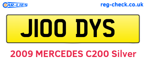 J100DYS are the vehicle registration plates.