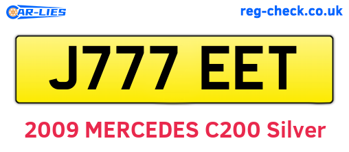 J777EET are the vehicle registration plates.