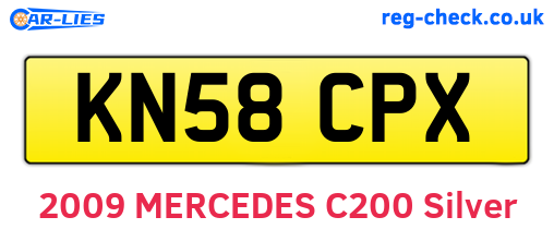 KN58CPX are the vehicle registration plates.