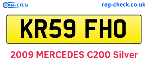 KR59FHO are the vehicle registration plates.