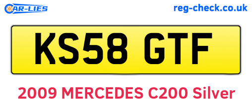 KS58GTF are the vehicle registration plates.