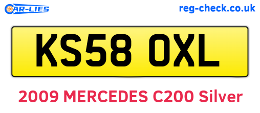 KS58OXL are the vehicle registration plates.