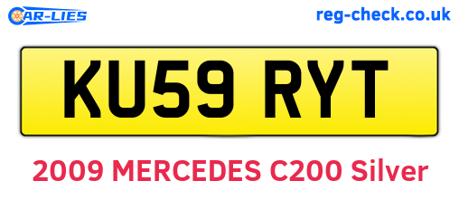 KU59RYT are the vehicle registration plates.