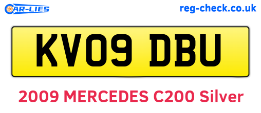 KV09DBU are the vehicle registration plates.