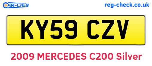 KY59CZV are the vehicle registration plates.