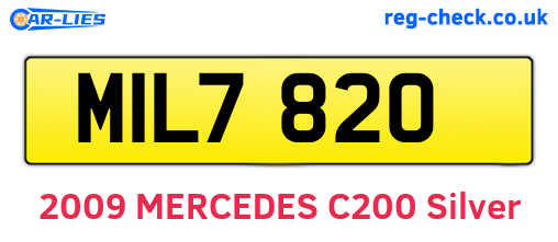 MIL7820 are the vehicle registration plates.