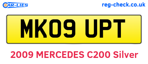 MK09UPT are the vehicle registration plates.