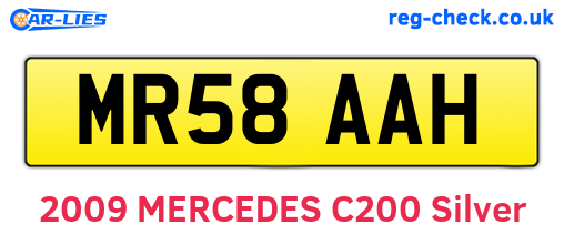 MR58AAH are the vehicle registration plates.