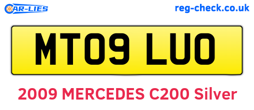 MT09LUO are the vehicle registration plates.