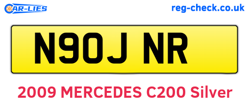 N90JNR are the vehicle registration plates.