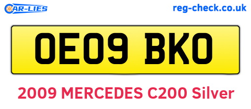 OE09BKO are the vehicle registration plates.